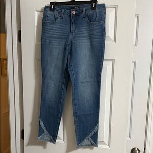 1822 Denim Women's Ankle Skinny Frayed Hem Crossover Jeans Size 10